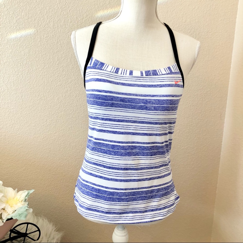 Nike striped sports tank top medium